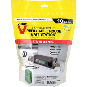 Victor® Fast-Kill® Mouse Poison - 10 Bait Blocks and 1 refillable Bait Station-Mice/Rat Poison-bugclinic-Bug Clinic Bugclinic.com - Get rid of all your pests - Do it yourself pest control